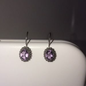 Antique 925 semiprecious stone earrings